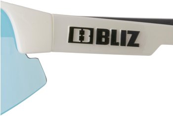 Bliz Eyewear Matrix shiny white/Smoke with blue – Anti-Fog Nasensteg verhindert beschlagene Gläser