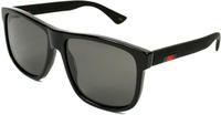 Gucci GG0010S Unisex-Sonnenbrille Vollrand Quadratisch Kunststoff-Gestell, schwarz
