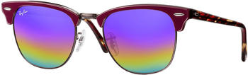 Ray-Ban Clubmaster Mineral Flash Lenses RB3016 1222C2 (bordeaux-red/blue rainbow flash)