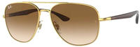 Ray-Ban RB 3683 Unisex-Sonnenbrille Vollrand Quadratisch Metall-Gestell, gold