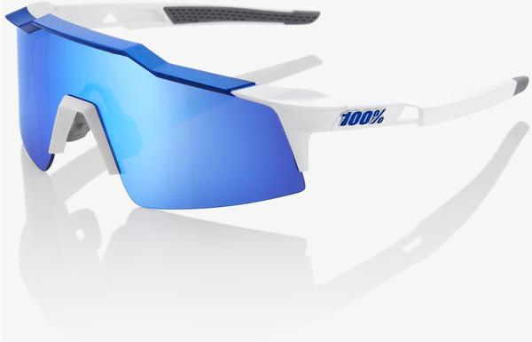 100% Speedcraft (SL) matte white-metallic blue/hiper blue multilayer mirror