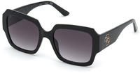 Guess GU7681 Damen-Sonnenbrille Vollrand Quadratisch Kunststoff-Gestell, schwarz