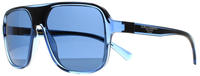 Dolce & Gabbana Square Mens Bleu transparent et noir noir DG6134 Lunettes de soleil