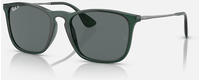 Ray-Ban RB 4187 CHRIS Herren-Sonnenbrille Vollrand Quadratisch Kunststoff-Gestell,