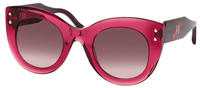 Carolina Herrera 0127/S Damen-Sonnenbrille Vollrand Rund Acetat-Gestell, rot
