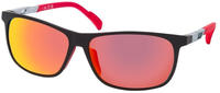 Adidas SP0061 Unisex-Sonnenbrille Vollrand Quadratisch Kunststoff-Gestell, schwarz