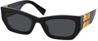 Miu Miu MU09WS Damen-Sonnenbrille Vollrand Eckig Acetat-Gestell, schwarz