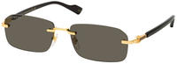 Gucci GG1221S WEB STRIPE Herren-Sonnenbrille Randlos Eckig Metall-Gestell, gold