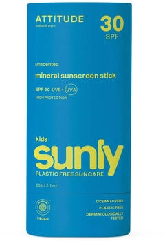 Attitude Sunly Sunscreen stick mineral tanning cream SPF 30 Tropical 60 g