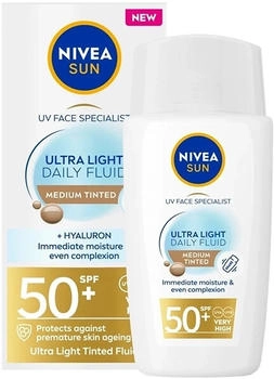 Nivea Ultra Light Daily Fluid SPF50+ Medium Tinted (40ml)