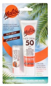 Malibu Duo Face Cream SPF 50 & Lip Balm SPF 30 Water Resistant