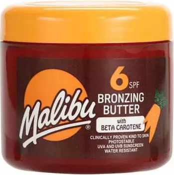 Malibu Sun SPF 6 Bronzing Tanning Body Butter with Beta Carotene Water Resistant Tropical Coconut Fragrance 300ml