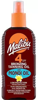 Malibu SPF 4 Bronzing Tanning Oil Spray With Monoi Oil Low Protection Water Resistant 200ml