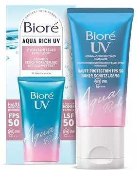 Bior&eacute; Aqua Rich UV Feuchtigkeitsfluid mit Glow Effekt LSF 50 (50ml)