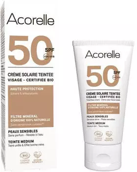 Acorelle Get&ouml;nte Sonnencreme SPF50 Gesicht Medium Bio 50ml