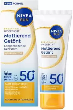 Beiersdorf NIVEA Sun Breathable UV Gesicht Mattierend Get&ouml;nt Heller Hauttyp 50+ 40 ml