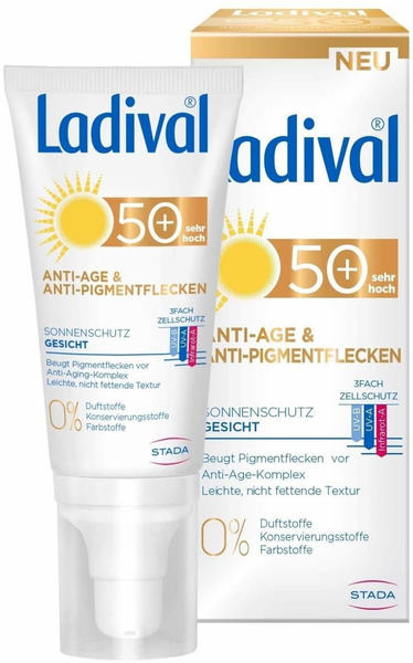 Ladival Anti-Age & Anti-Pigmentflecken Sonnenschutz Gesicht LSF 50+ (50 ml)  Test TOP Angebote ab 12,14 € (September 2023)