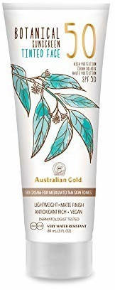 Australian Gold Botanical Sunscreen Tinted Face Medium-Tan SPF 50 (88ml)