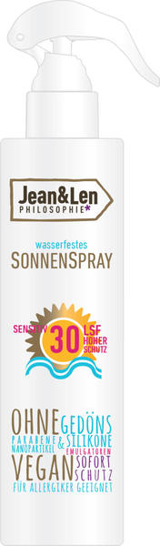 Jean & Len wasserfestes Sonnenspray Sensitiv LSF 30 (250ml)