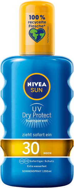 Nivea Sun UV Dry Protect transparentes Sonnenspray LSF 30 (200 ml)