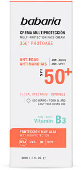Babaria Photoage Multi-Protection Face Cream SPF 50+ (50 ml)