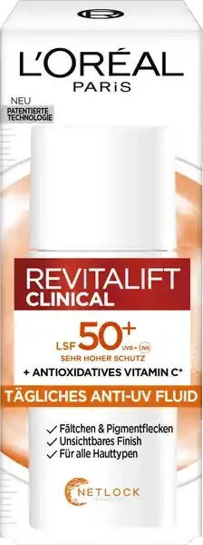 Loreal L'Oréal Clinical Vitamin C Tägliches Anti-UV Fluid LSF 50+ (50ml)