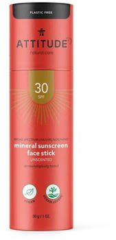 Attitude Mineral Sunscreen Face Stick SPF 30 unscented (30g)