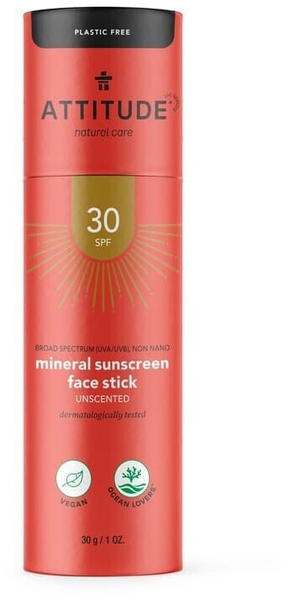 Attitude Mineral Sunscreen Face Stick SPF 30 unscented (30g)