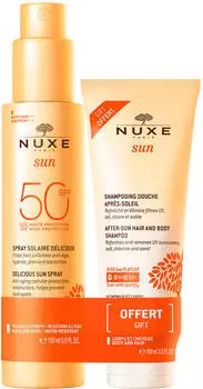 NUXE Sun Set (Delicious Sun Spray SPF 50 150ml + After-Sun Hair and Body Shampoo 100ml)