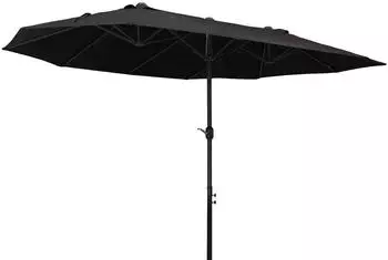 Outsunny Alu-Doppelsonnenschirm 460 x 270 cm schwarz