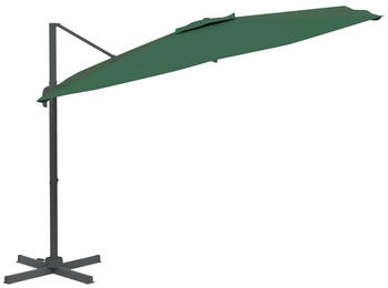 vidaXL Cantilever Umbrella LED 400x300cm (319928) green