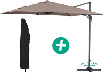 Habitat et Jardin Sun 3 300 x 300 cm Taupe with protective cover