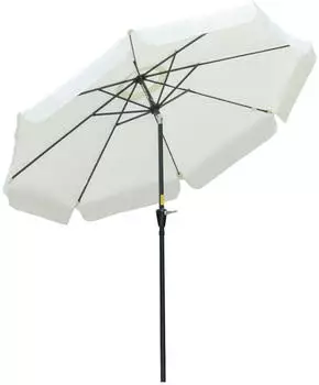 Outsunny Sonnenschirm 2,6m 8 Rippen UV-Schutz 50+ Beige