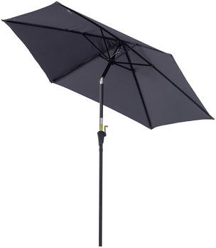 Outsunny Marktschirm mit Handkurbel Alu 180/㎡ Polyester Dunkel