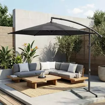 Songmics Sonnenschirm Ø 300 cm grau