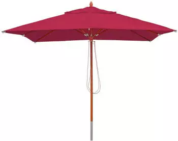 MCW Gastronomie Holz-Sonnenschirm C57 Eckig 3x3m Bordeaux