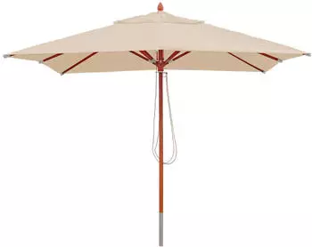 MCW Gastronomie Holz-Sonnenschirm C57 Eckig 3x3m Creme