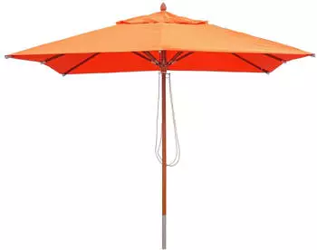 MCW Gastronomie Holz-Sonnenschirm C57 Eckig 3x3m Terracotta