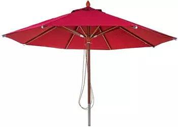 MCW Gastronomie Holz-Sonnenschirm C57 Rund &Oslash;4m Bordeaux