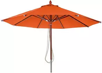 MCW Gastronomie Holz-Sonnenschirm C57 Rund &Oslash;4m Terracotta