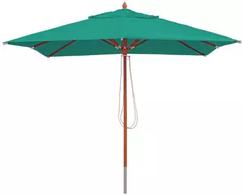 MCW Gastronomie Holz-Sonnenschirm C57 Eckig 3x3m Blau-grün