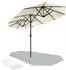 Vounot Doppelsonnenschirm mit Handkurbel 150x300 cm beige