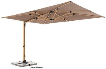 Doppler Alu Wood XL LED Ultra 400 x 300 cm Pendelschirm Holzoptik greige (449270 846)