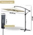 deluxe4home Sonnenschirm Ampelschirm mit Ständer Durchmesser 270cm Creme