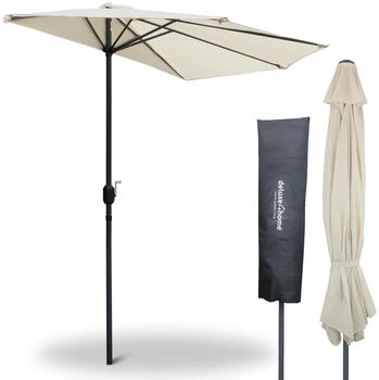 deluxe4home Sonnenschirm Halbrund für Balkon Terrasse Radius 150cm Creme deluxe4home Sonnenschirm Halbrund für Balkon Terrasse Radius 150cm Creme