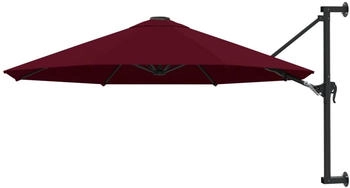furnicato Sonnenschirm zur Wandmontage mit Metall-Mast 300cm Burgunderrot