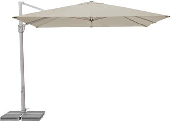 SUNCOMFORT Sunflex 300 x 300 cm off grey inkl. Schirmständer und Schutzhülle