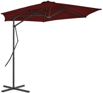 furnicato Sonnenschirm mit Stahlmast Bordeauxrot 300x230 cm