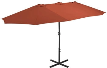 furnicato Sonnenschirm mit Aluminium-Mast 460x270 cm Terrakotta