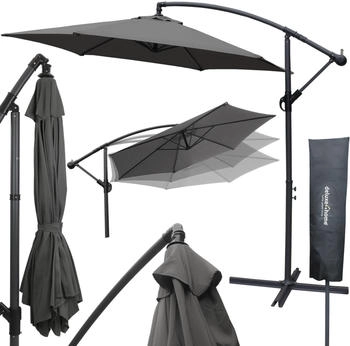 deluxe4home Sonnenschirm Ampelschirm mit Ständer Durchmesser 270cm Anthrazit deluxe4home Sonnenschirm Ampelschirm mit Ständer Durchmesser 270cm Anthrazit
